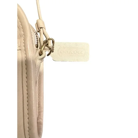 Coach Vintage Shoulder Bag Bone Cream Leather ABBIE ZIP Boho Purse Old Money - Picture 6 of 11